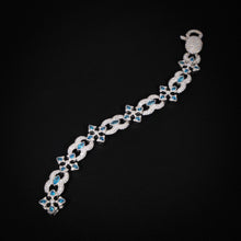 Blue Ice WHITE GOLD Blossom Bracelet