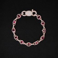 RED RUBBY ROSE GOLD BRACELET