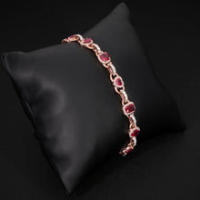 RED RUBBY ROSE GOLD BRACELET