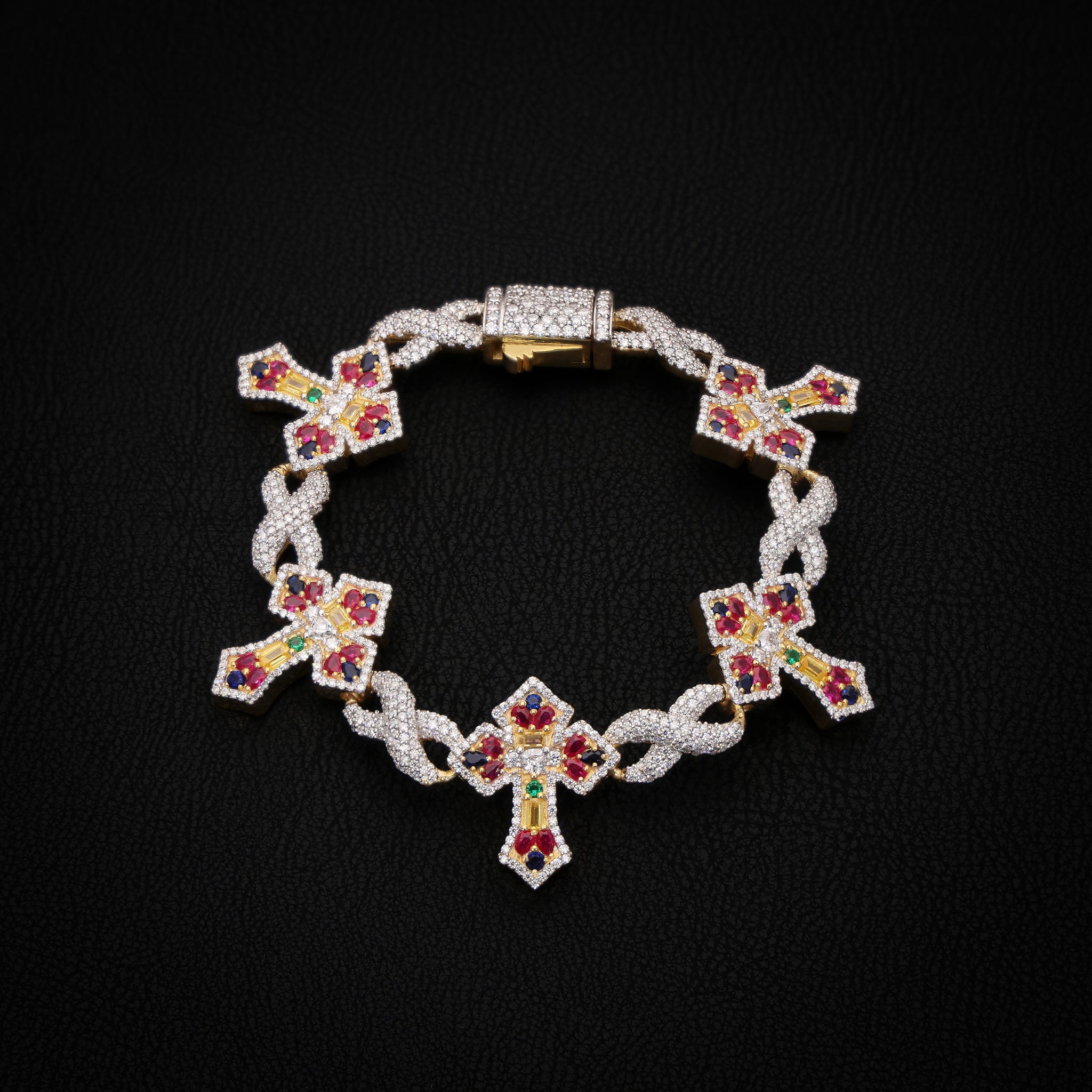 Candy yellow gold jessus cross bracelet
