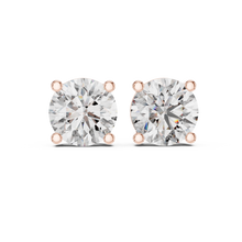 2CT Lab 10kt Gold Round Stud Earring