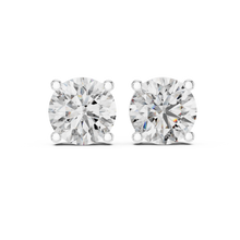 2CT Lab 10kt Gold Round Stud Earring