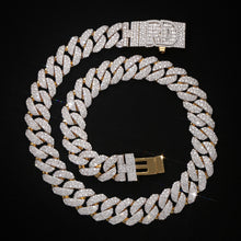 24MM Gold Dior Lock Iced Cuban Chain