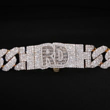 24MM Gold Dior Lock Iced Cuban Chain