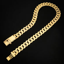 24MM Gold Dior Lock Iced Cuban Chain