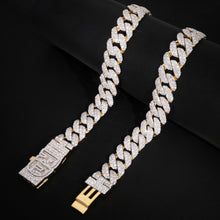 24MM Gold Dior Lock Iced Cuban Chain