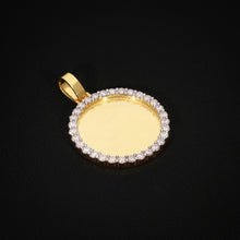 Iced Gold Round Bezel Pendant