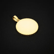 Iced Gold Round Bezel Pendant