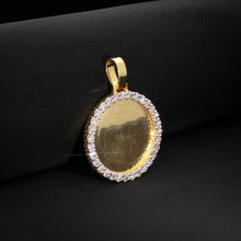 Iced Gold Round Bezel Pendant