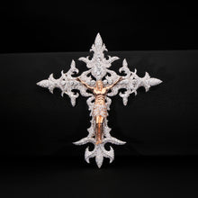 Divine ROSE GOLD Flame JESSUS Cross Pendant