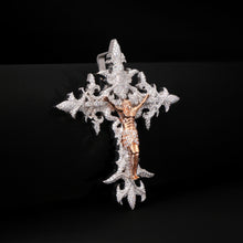 Divine ROSE GOLD Flame JESSUS Cross Pendant