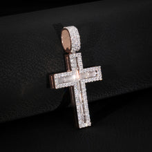 Rose Gold Jesus Cross Dip Down Baguette Pendant