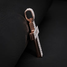 Rose Gold Jesus Cross Dip Down Baguette Pendant