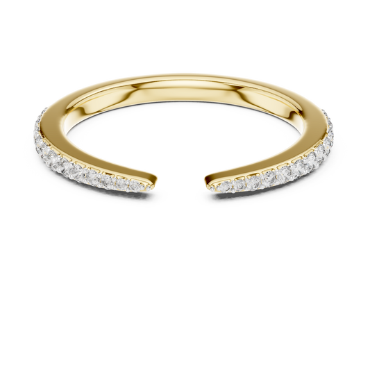 Open Cuff Pavé Moissanite Ring in yellow 925 sterling silver, view 4