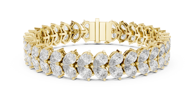 Pear Cluster Moissanite Statement Bracelet in yellow 925 sterling silver, view 1