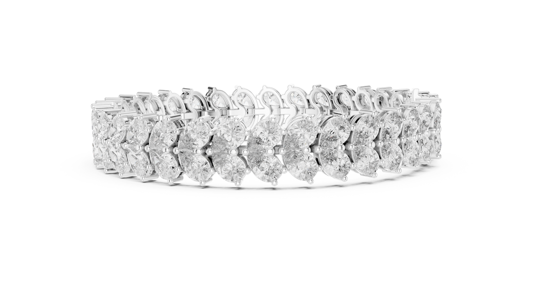 Pear Cluster Moissanite Statement Bracelet in white 925 sterling silver, view 4