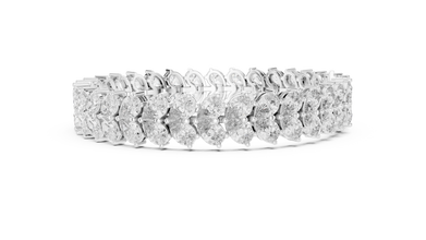 Pear Cluster Moissanite Statement Bracelet in white 925 sterling silver, view 4