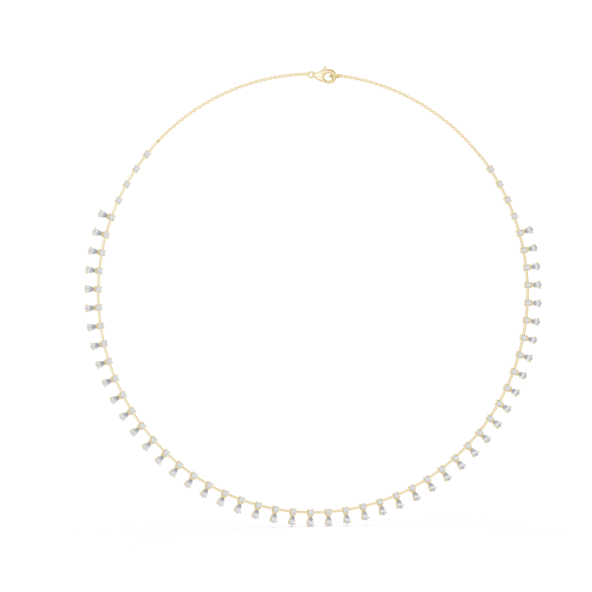 Pear Drop Fringe Necklace in yellow 925 sterling silver, view 1