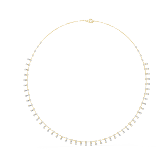 Pear Drop Fringe Necklace in yellow 925 sterling silver, view 1