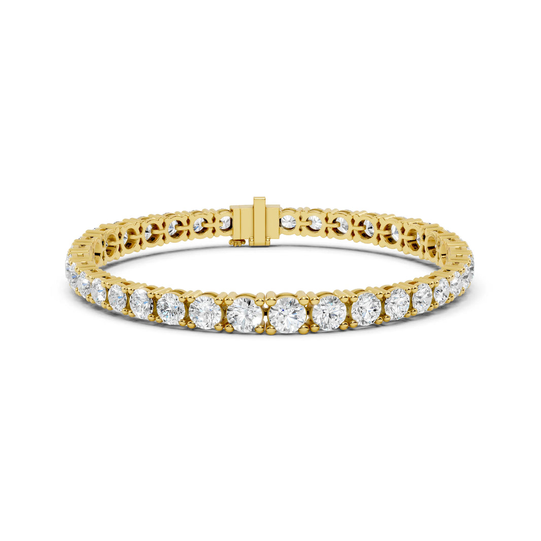 Graduated Round Moissanite Tennis Bracelet in yellow 925 sterling silver, view 4