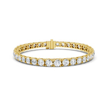 Graduated Round Moissanite Tennis Bracelet in yellow 925 sterling silver, view 4