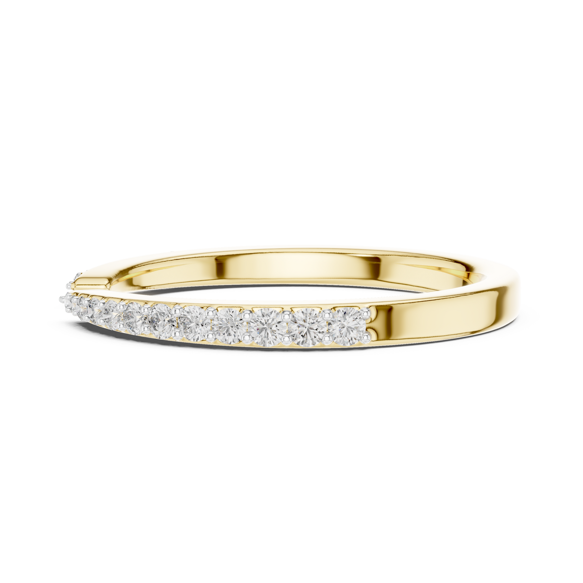 Open Cuff Pavé Moissanite Ring in yellow 925 sterling silver, view 3