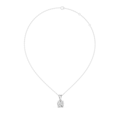 Round Solitaire Moissanite Pendant in white 925 sterling silver, view 1