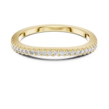 Round Moissanite Pavé Half Eternity Band in yellow 925 sterling silver, view 4