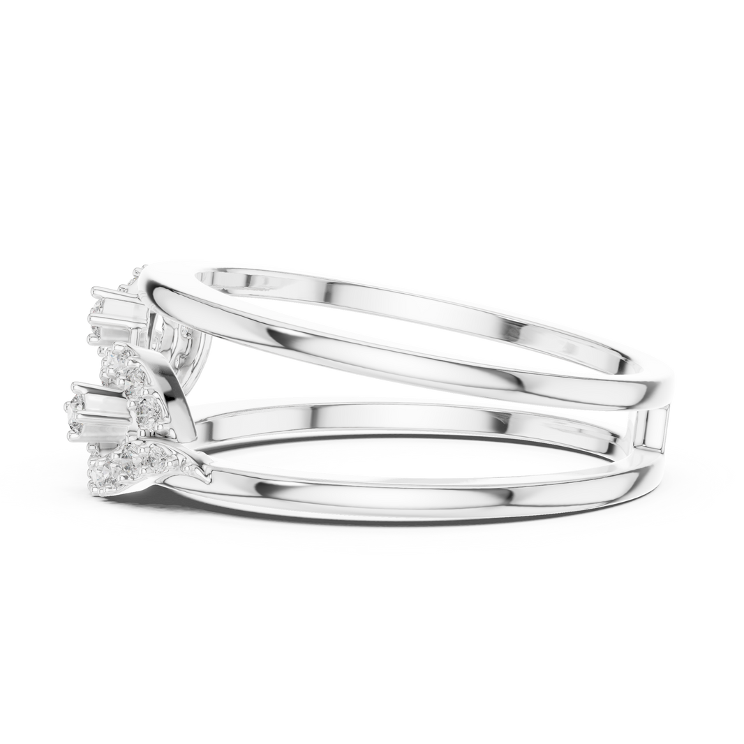 Pavé Infinity Loop Double Band Moissanite Ring in white 925 sterling silver, view 3