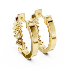 Baguette moissanite scatter hoop earrings in yellow 925 sterling silver, view 3