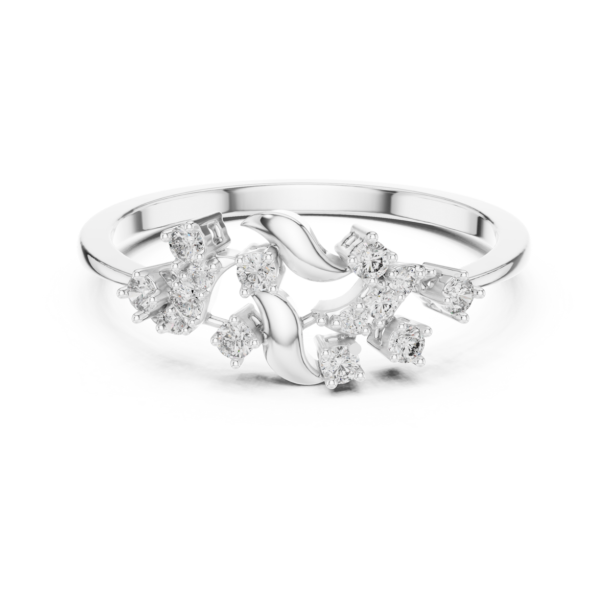 Twisted Vine Moissanite Fashion Ring in white 925 sterling silver, view 4