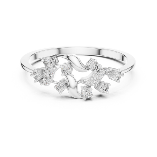 Twisted Vine Moissanite Fashion Ring in white 925 sterling silver, view 4