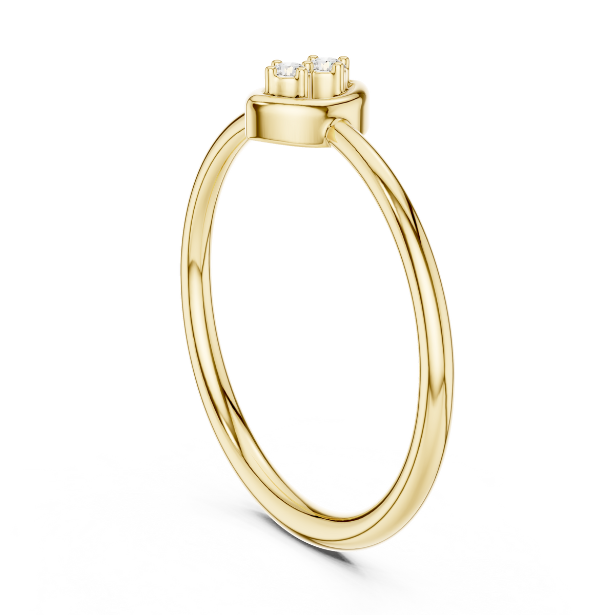 Duo Marquise Frame Moissanite Ring in yellow 925 sterling silver, view 1