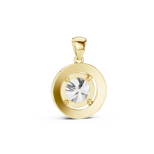 Large Round Halo Moissanite Pendant in yellow 925 sterling silver, view 4