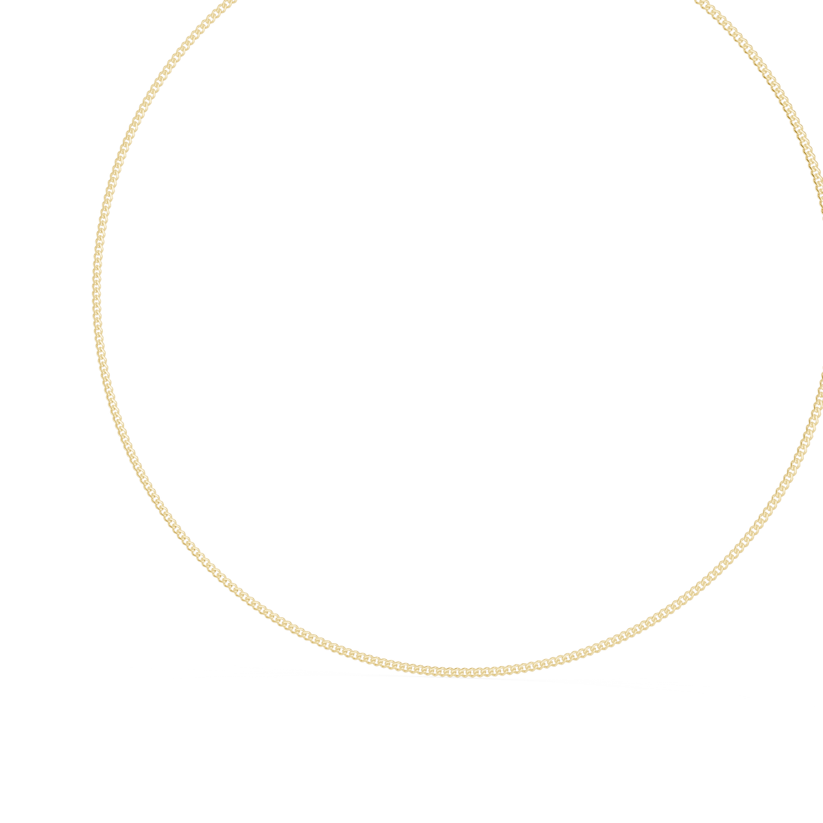Curb Chain Necklace in yellow 925 sterling silver, view 2