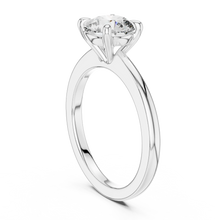 Round Solitaire Moissanite Engagement Ring in white 925 sterling silver, view 1