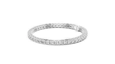 3.5 mm Round Moissanite Tennis Bracelet in white 925 sterling silver, view 2