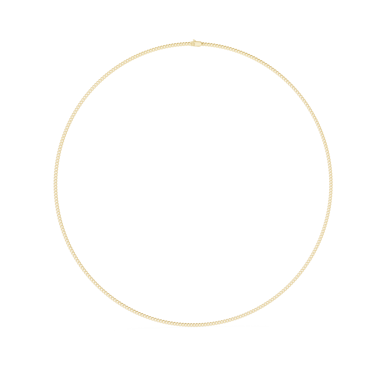 Curb Chain Necklace in yellow 925 sterling silver, view 1