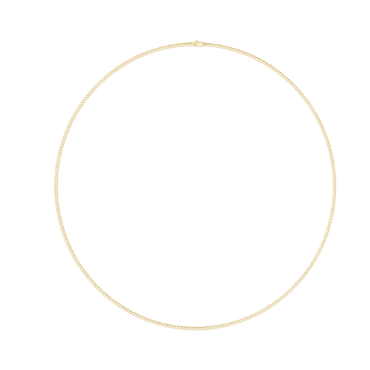 Curb Chain Necklace in yellow 925 sterling silver, view 1