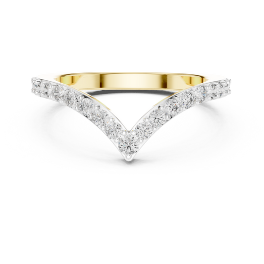 Pavé Chevron Moissanite Ring in yellow 925 sterling silver, view 4