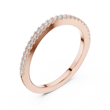 Round Moissanite Pavé Half Eternity Band in rose 925 sterling silver, view 2