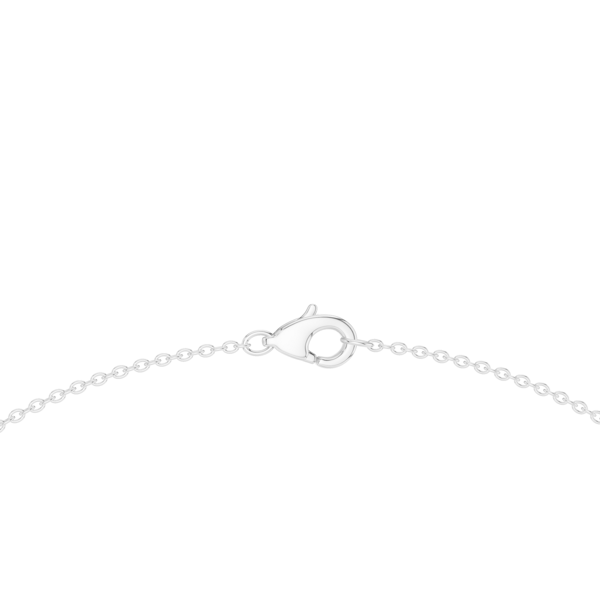 Oval Station Necklace in white 925 sterling silver, view 4