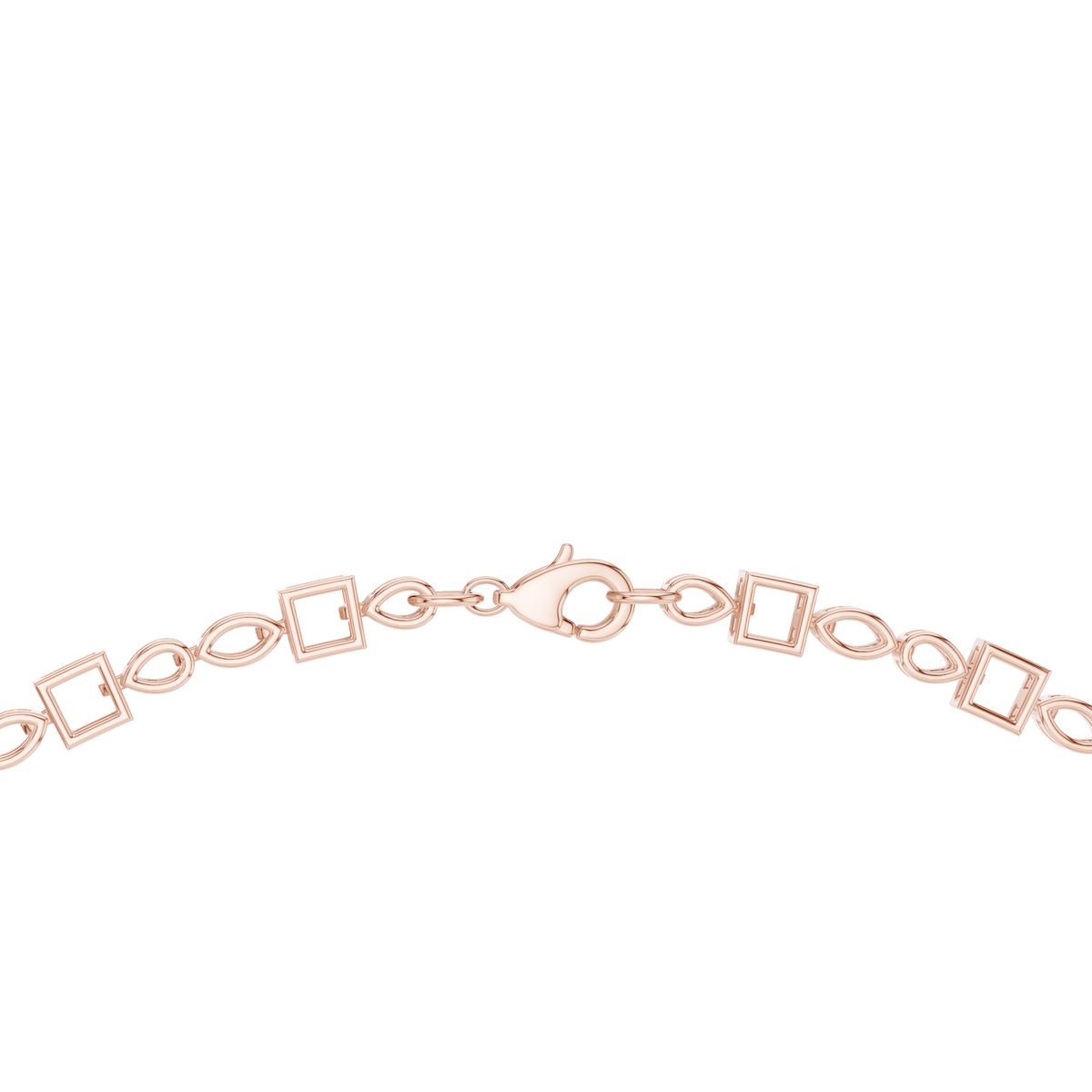 Pear Princess Marquise Cluster Collar Necklace in rose 925 sterling silver, view 4