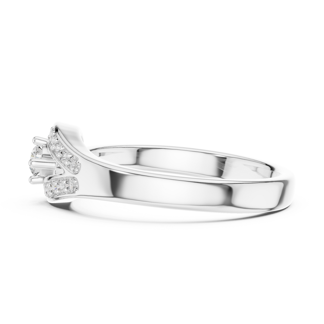 Pavé Teardrop Loop Moissanite Ring in white 925 sterling silver, view 3