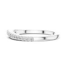 Round Moissanite Pavé Half Eternity Band in white 925 sterling silver, view 3