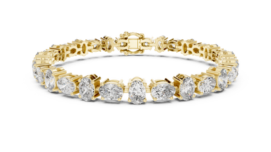 Oval Moissanite Tennis Bracelet in yellow 925 sterling silver, view 1