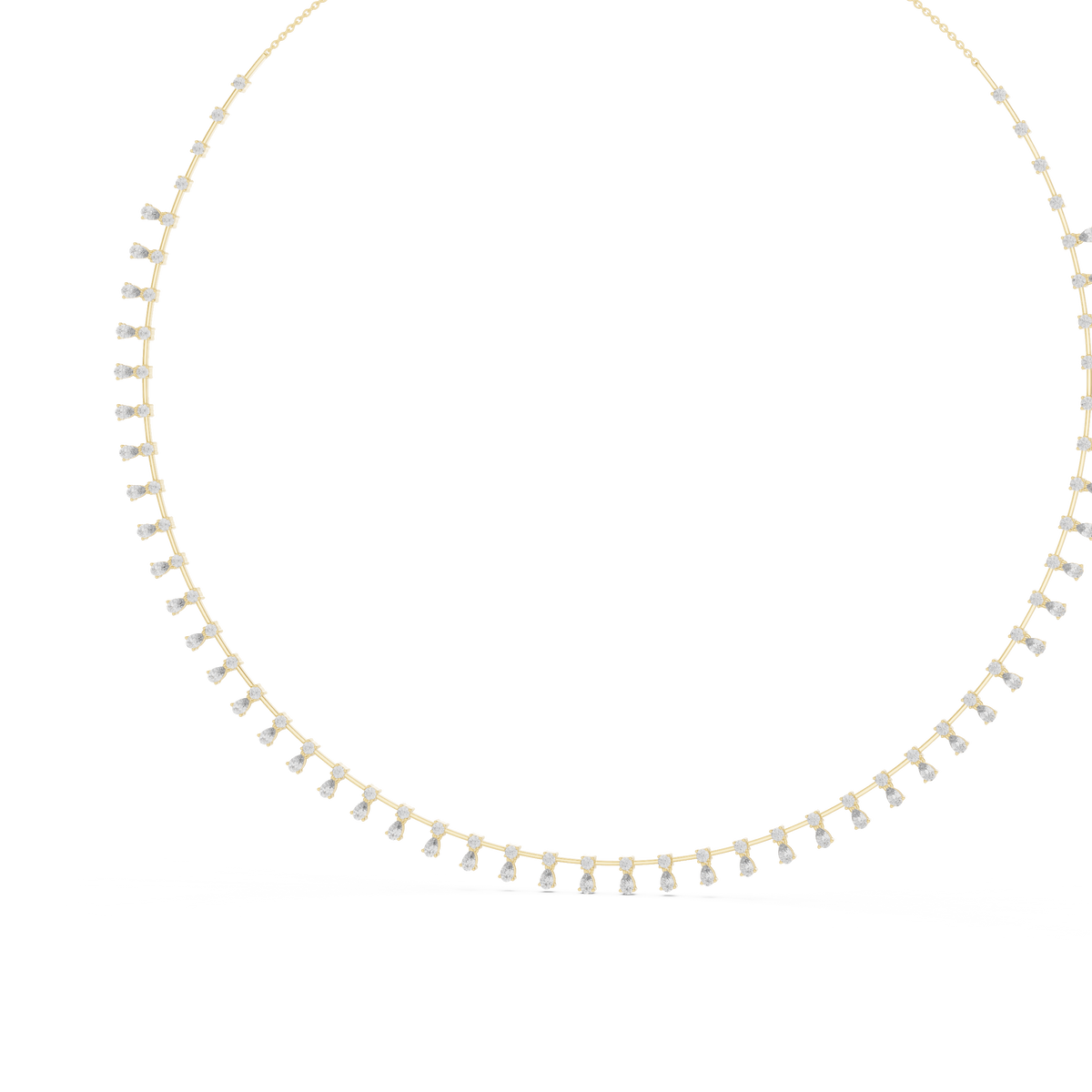 Pear Drop Fringe Necklace in yellow 925 sterling silver, view 2