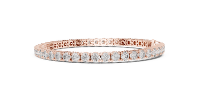 3.5 mm Round Moissanite Tennis Bracelet in rose 925 sterling silver, view 4