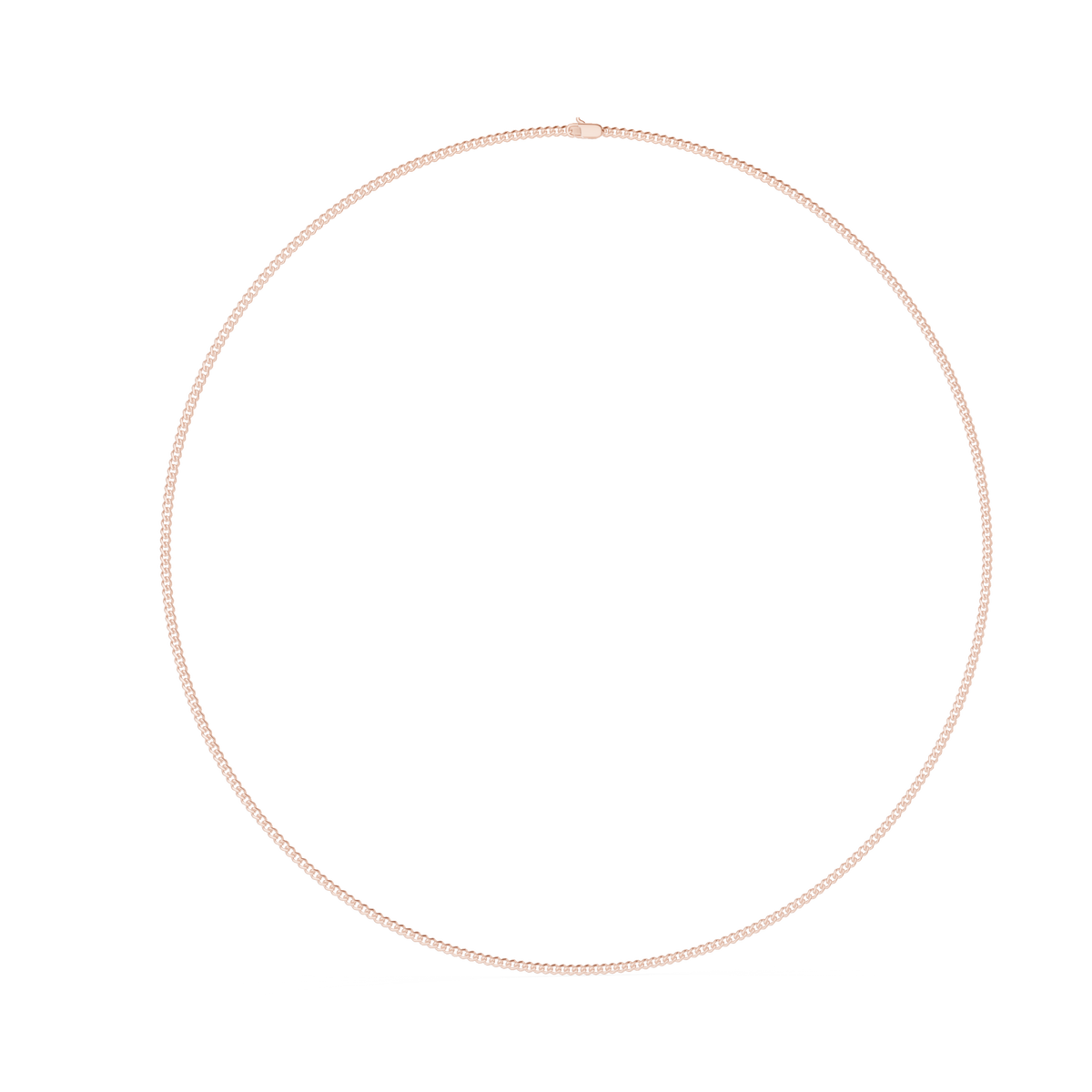 Curb Chain Necklace in rose 925 sterling silver, view 1
