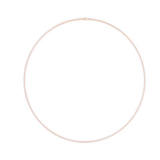 Curb Chain Necklace in rose 925 sterling silver, view 1
